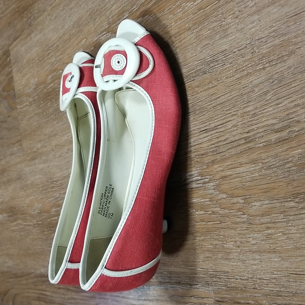 (7M) Nine West Canvas Buckle Accent Office Workwear Casual Sailor Nautical - Picture 6 of 15